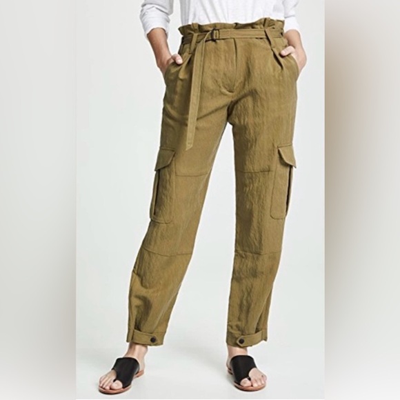 rag & bone Pants - Rag & Bone Tilda Belted Cargo Pant Olive Green Sz 10 Gorpcore Earthy Rustic